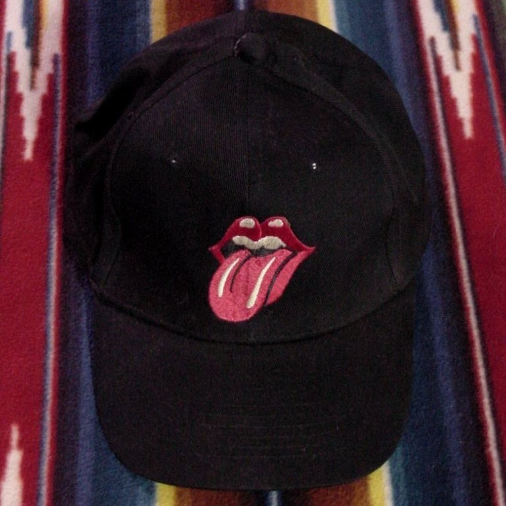 Vtg Black Cotton Rolling Stones Voodoo Lounge Hat One Size Fit
